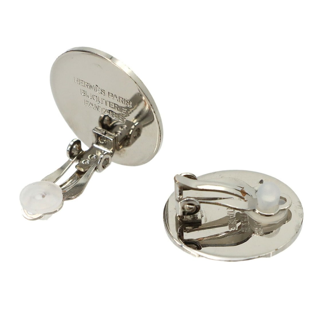 Hermes Sellier Earrings, Silver - 2