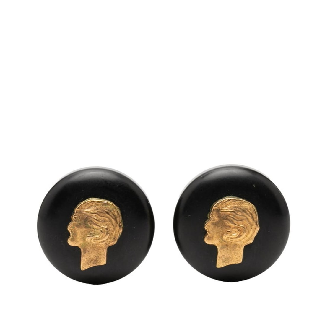 Chanel Mademoiselle Vintage Earrings 94A Black Gold Plastic Plated Women's CHANEL: --- Catalog ---Category: SizeSize (HxWxD): 21.50mm x 21.50mm / 0.85'' x 0.85''Category: DesignType: Clip earringsColor: Black, GoldGender: WomenMaterial: Gold plating, PlasticCategory: GeneralBrand: