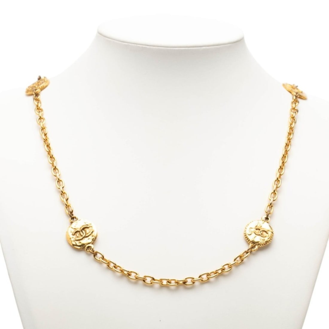 Chanel Coco Mark Logo Medal Motif Long Necklace, Gold Plated, Women's. (1 of 6)