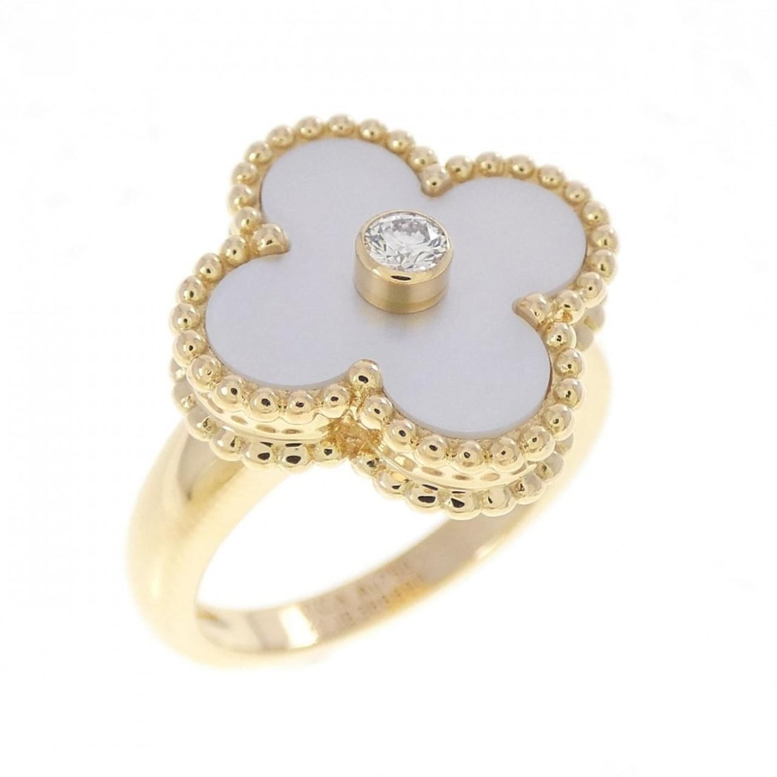 Van Cleef & Arpels Vintage Alhambra Ring: --- Catalog ---Category: SizeUS Size: 4.5Brand Size: 48Category: DesignType: Band ringStone: DiamondGender: WomenMaterial: Yellow gold (18K)Category: GeneralMPN: VCARA41100Brand: Van Cleef & Arpels---