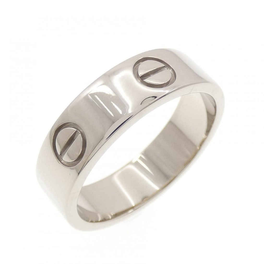 Cartier Love Ring: --- Catalog ---Category: SizeUS Size: 8Brand Size: 56Category: DesignType: Band ringGender: WomenMaterial: White gold (18K)Category: GeneralBrand: Cartier--- Item List ---Section: ConditionRanking: Ra