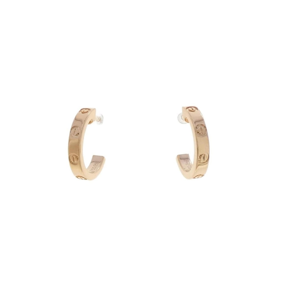 Cartier Mini Love Earrings: --- Catalog ---Category: SizeSize (HxWxD): 12.40mm x 2.30mm / 0.49'' x 0.09''Category: DesignType: Stud earringsGender: WomenMaterial: Pink gold (18K)Category: GeneralMPN: B8029000Brand: Cartier--- It