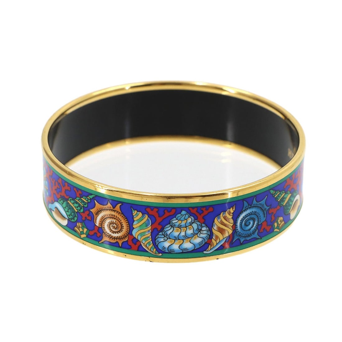 Hermes HERMES Email GM Bangle Bracelet Blue Multicolor Gold: --- Catalog ---Category: SizeWidth: 6.7cm / 2.63''Length: 21cm / 8.26''Category: DesignType: BangleColor: Blue, Gold, Multi-colorCategory: GeneralBrand: Hermes--- Item List ---Section: