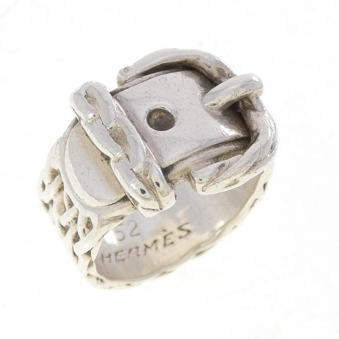 Hermes Hermès Hallmark Ring: --- Catalog ---Category: SizeUS Size: 6.5Brand Size: 52Category: DesignType: Band ringColor: SilverGender: WomenCategory: GeneralBrand: Hermes--- Item List ---Section: ConditionRanking: Rank SA Used -