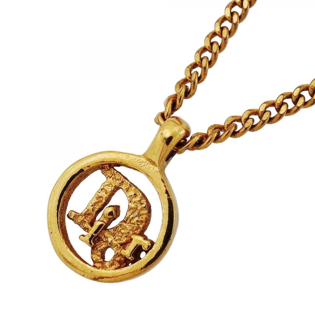 Christian Dior Necklace, Circle, GP Plated Gold, Women's: --- Catalog ---Category: SizePendant Size: 16mm x 11.4mm / 0.62'' x 0.44''Neck Circumference: 38.5 cm - 44.5 cm / 15.15'' - 17.51''Category: DesignColor: GoldGender: WomenMaterial: Gold