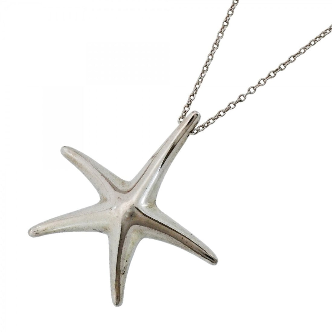Tiffany & Co. Starfish Necklace, Sterling Silver 925, Women's: --- Catalog ---Category: SizePendant Size: 28.8mm x 27.7mm / 1.13'' x 1.09''Neck Circumference: 43.5 cm / 17.12''Category: DesignGender: WomenMaterial: Silver 925Necklace Type: NecklaceCategory: Gener