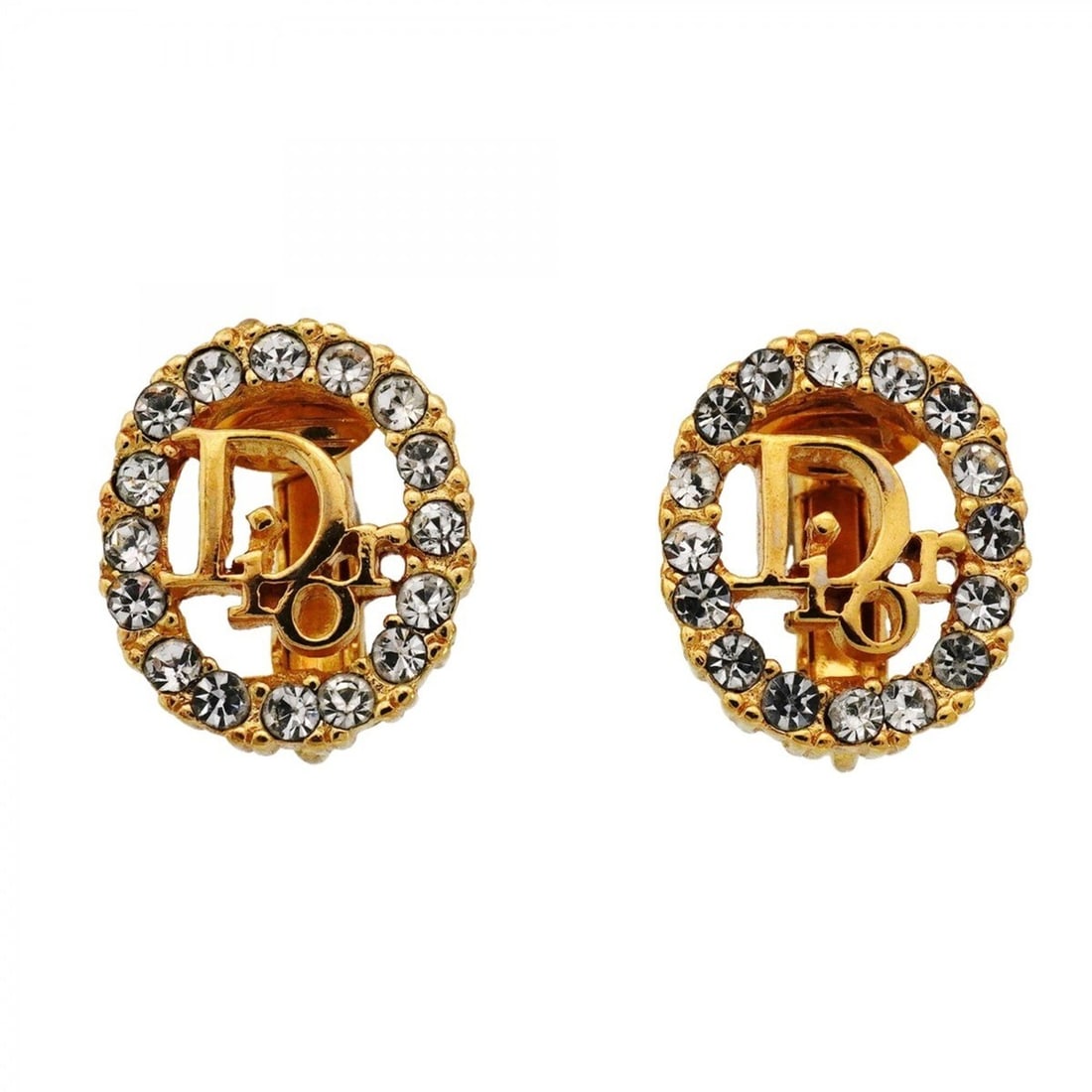 Christian Dior Earrings, Oval, GP Plated, Rhinestone, Gold, Women's: --- Catalog ---Category: SizeSize (HxWxD): 15.60mm x 13.40mm / 0.61'' x 0.53''Category: DesignType: Clip earringsColor: GoldGender: WomenMaterial: Gold plating, RhinestoneCategory: GeneralBrand: Chris