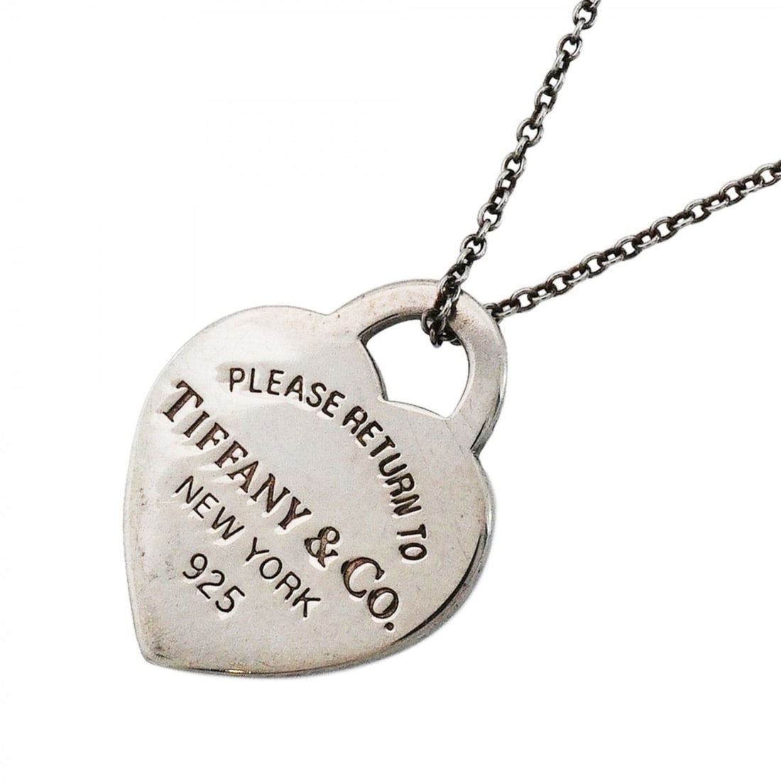 Tiffany & Co. Return to Hearts Heart Tag Necklace, Sterling Silver 925, Women's (1 of 7)