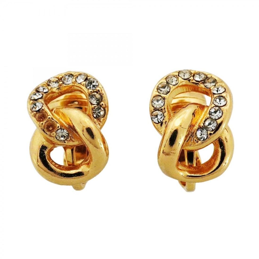Christian Dior Earrings, GP Plated, Rhinestone, Gold, Women's: --- Catalog ---Category: SizeSize (HxWxD): 12.70mm x 8.80mm / 0.50'' x 0.35''Category: DesignType: Clip earringsColor: GoldGender: WomenMaterial: Gold plating, RhinestoneCategory: GeneralBrand: Christ