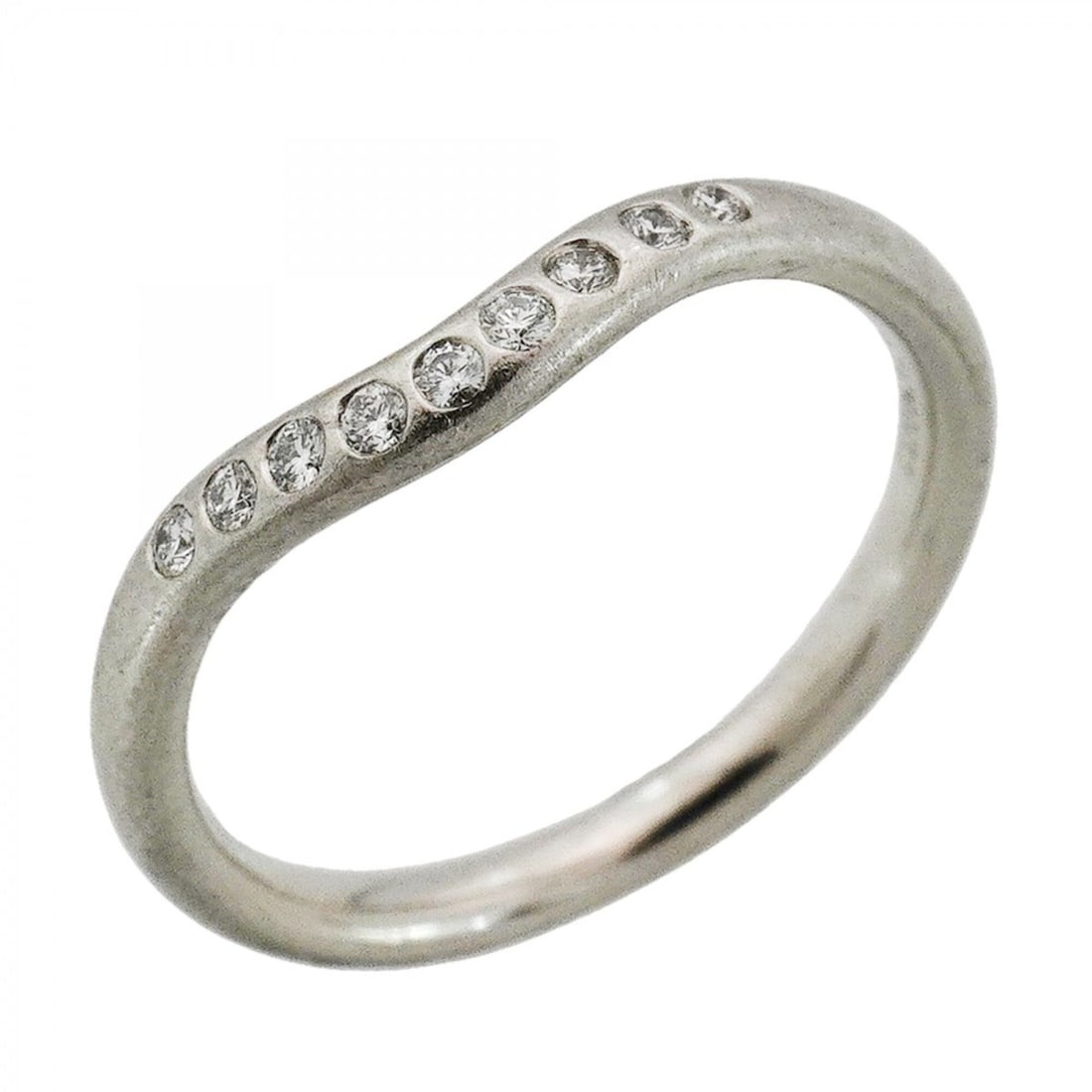 Tiffany & Co. Curved Band Ring, Platinum 950, Diamond, Size 7, Women's: --- Catalog ---Category: SizeJP Size: 7US Size: 4Category: DesignType: Band ringStone: DiamondGender: WomenMaterial: Platinum 950Category: GeneralBrand: Tiffany--- Item List ---Section: ConditionRanki