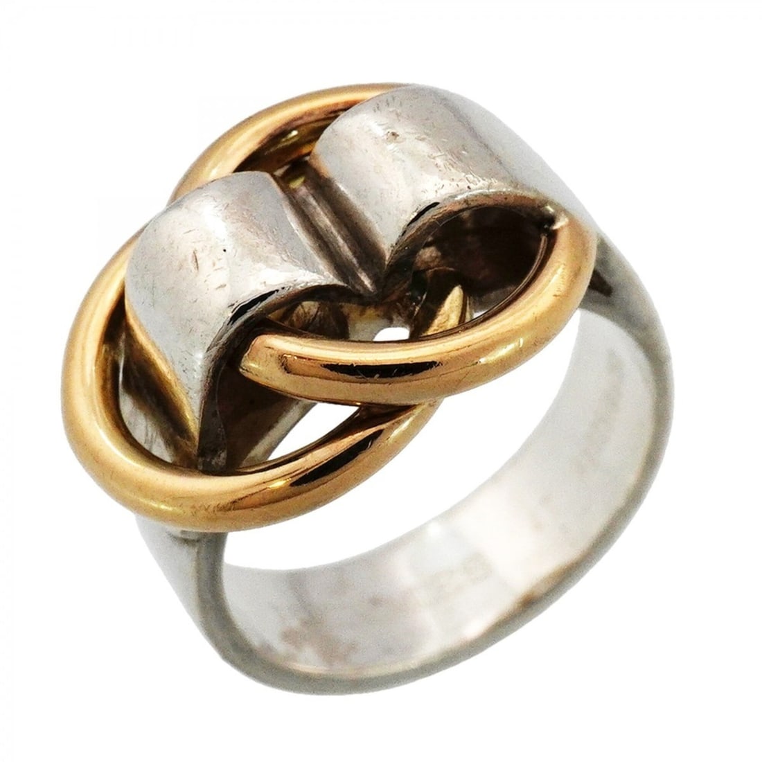 Hermes Ring Des Anoux 18KYG Yellow Gold Sterling Silver 925 Size 47 Women's: --- Catalog ---Category: SizeUS Size: 4Brand Size: 47Category: DesignType: Band ringGender: WomenMaterial: Silver 925, Yellow gold (18K)Category: GeneralBrand: Hermes--- Item List ---Section: Conditio