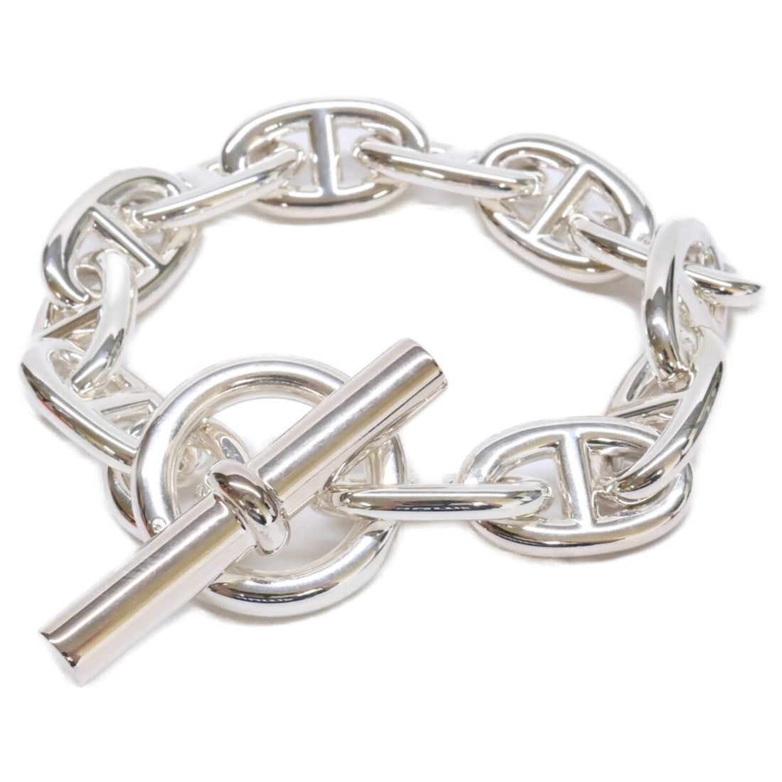 HERMES Ag925 Chaine d'Ancre TGM 12-link bracelet, silver, men's.: --- Catalog ---Category: SizeLength: 23.5cm / 9.25''Category: DesignType: Link braceletColor: SilverGender: MenMaterial: Silver 925Category: GeneralBrand: Hermes--- Item List ---Section: ConditionRank