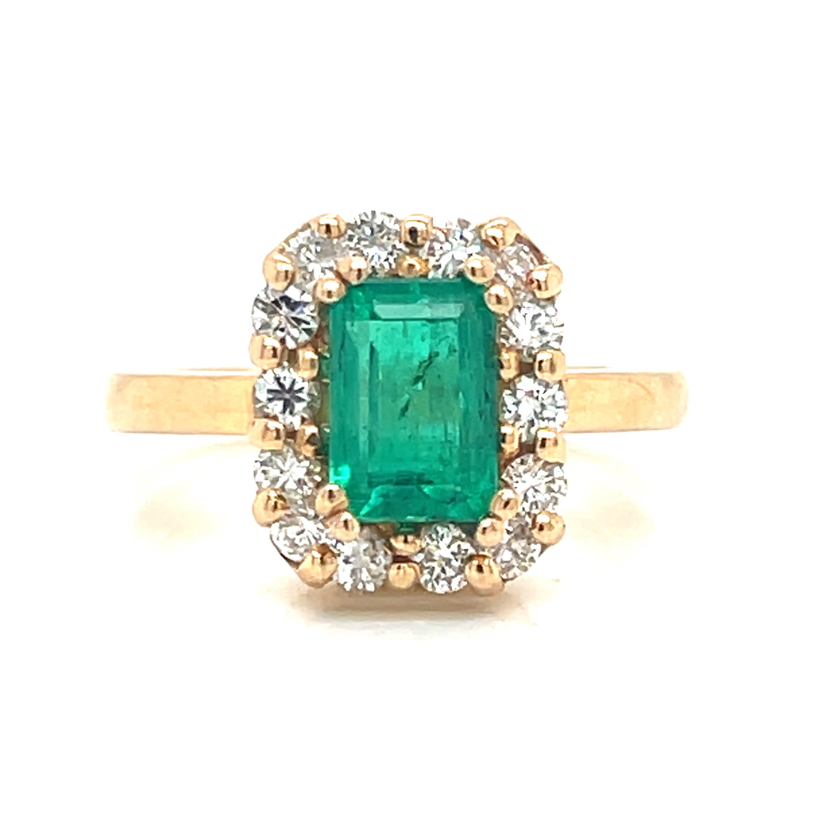 Yellow Gold Emerald Diamond Ring (1 of 3)
