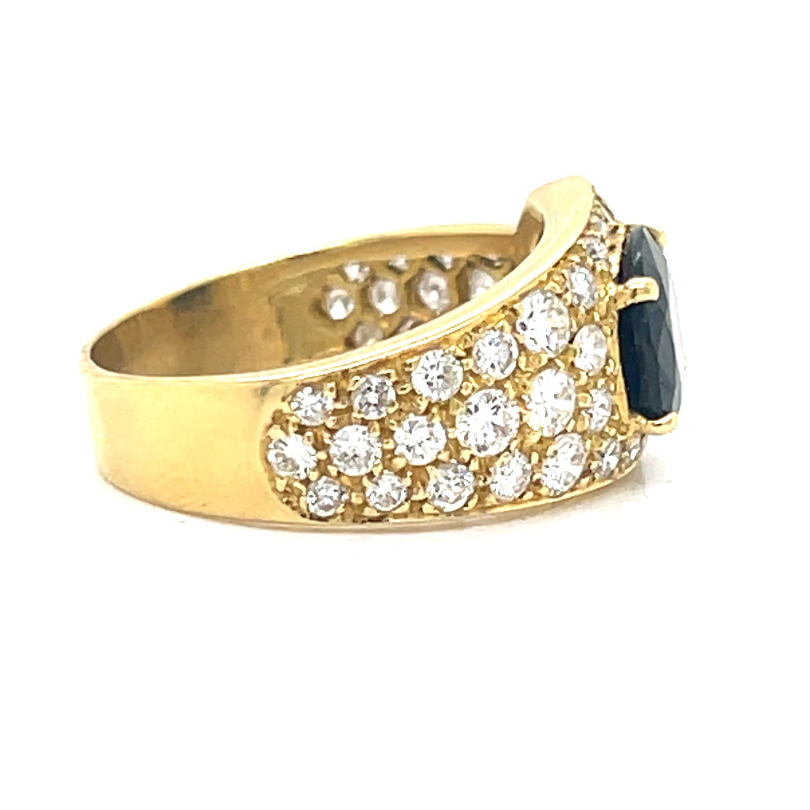 Yellow Gold Sapphire Diamond Ring - 3