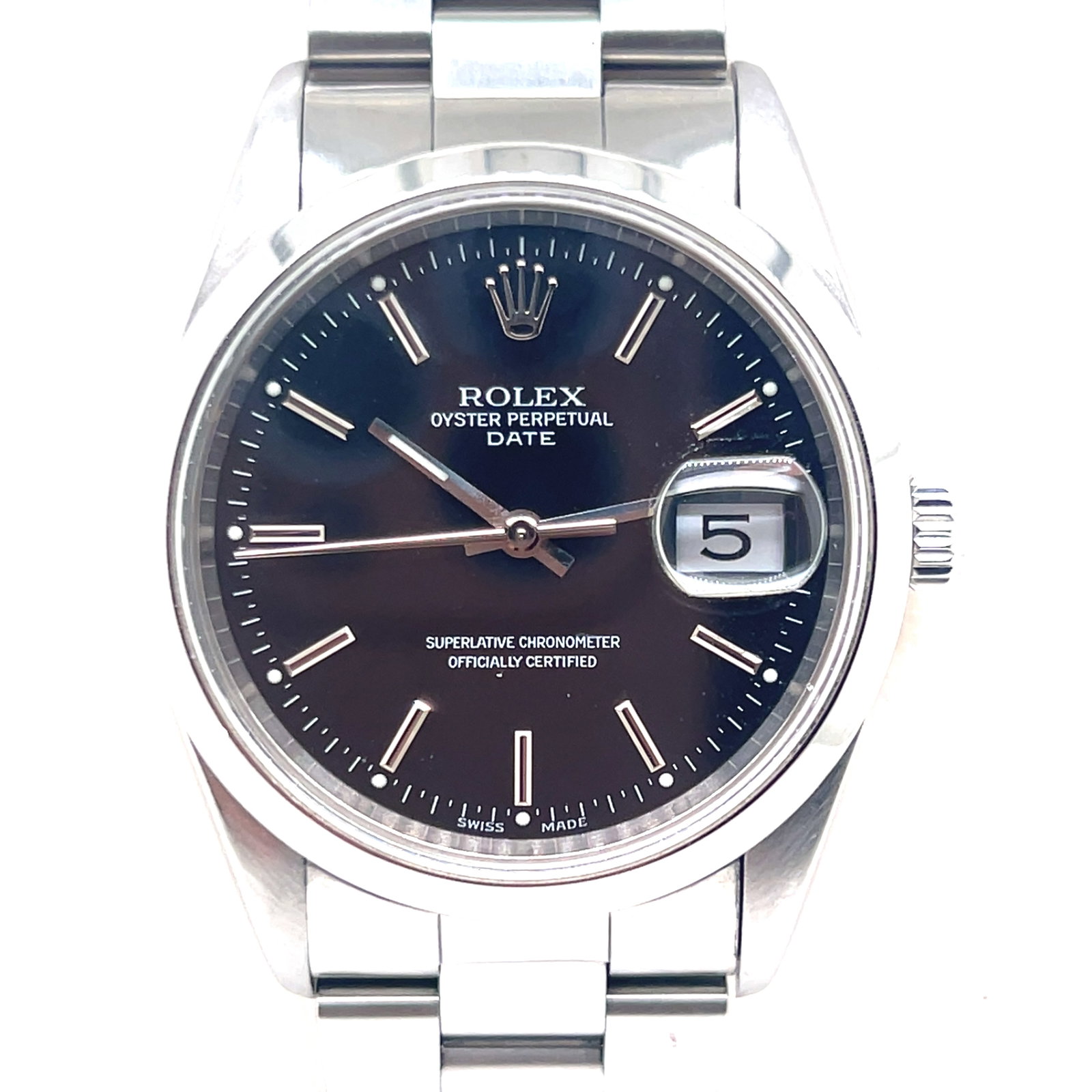 Rolex Date Bue Face: Rolex Date Blue Face 15000nSapphire Crystal Stainless Steel
