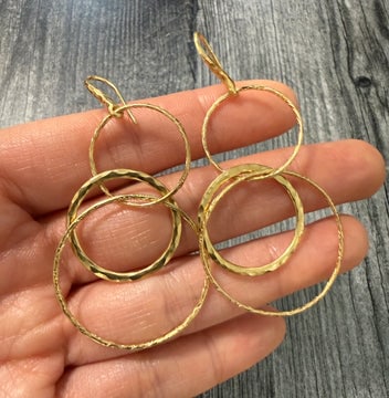 Large Tiffany & Co Paloma Picasso 18K Earrings: Bold 18K yellow gold statement earrings designed by Paloma Picasso for Tiffany & Co.