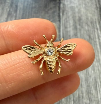 Diamond and 14K Gold Bee Charm (1 of 1)