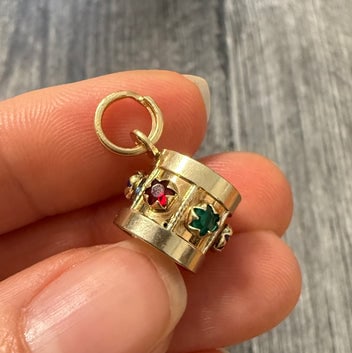 Vintage 18K Gold Drum Charm (1 of 1)