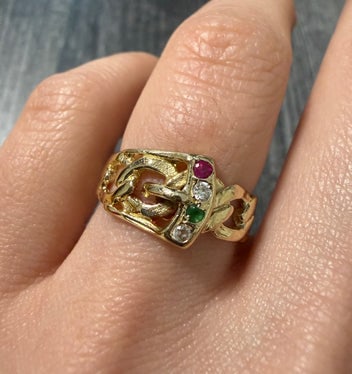 Vintage 10K Gold Curb Link Buckle Band (1 of 1)