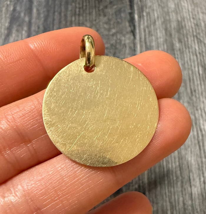Simple 14K Gold Disc Charm (H) (1 of 1)