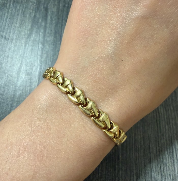 14K Gold Braided Link Bracelet, 7.25" Long (1 of 1)