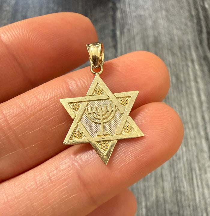 Star Of David 10K Gold Charm (S): Religious Star of David charm in 10K gold.