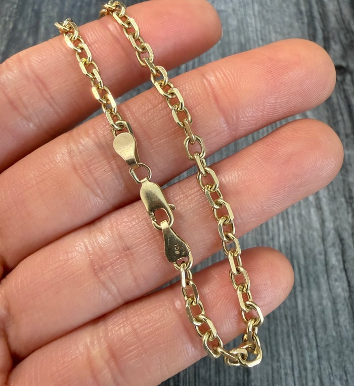Vintage 14K Gold Biker Link Bracelet, 7.75" Long: 7.75-inch 14K gold bracelet with bold biker-style links.