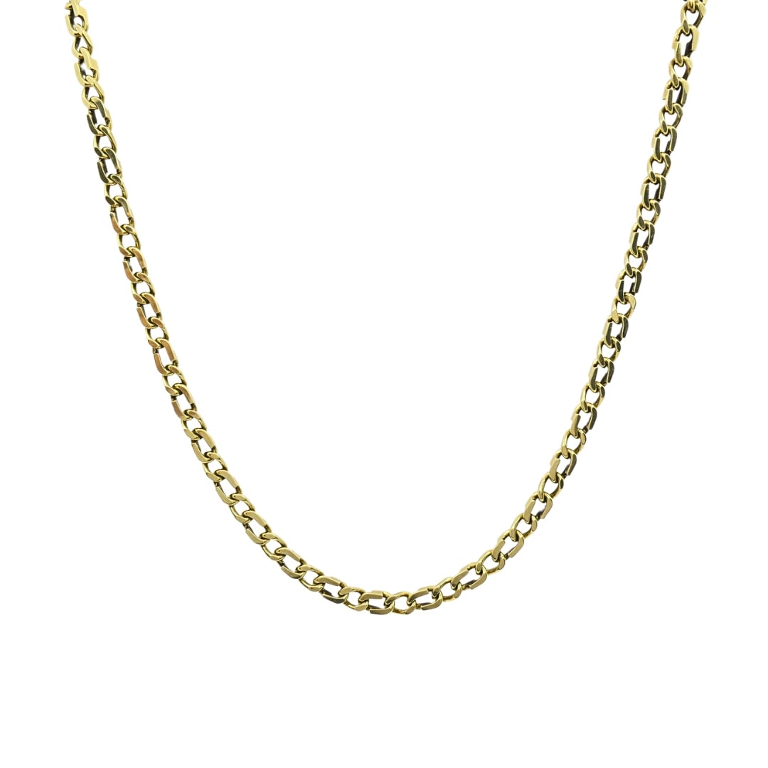 O.P. Orlandini for Unoaerre Vintage Italian Necklace: 14K Gold Curb Link Chain