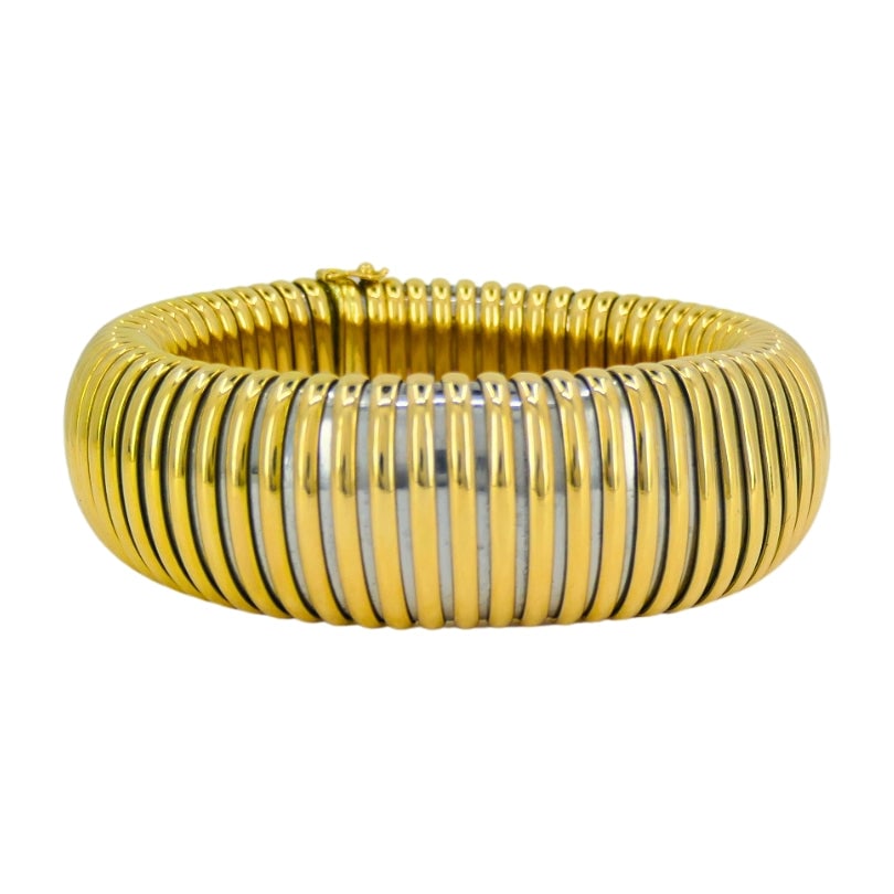 Vintage Cartier Bracelet Tubogas: 18K Gold & Stainless Steel