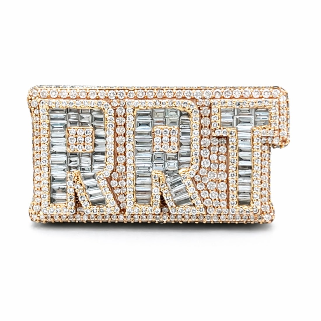 10K Rose & White Gold 12.00 Ct. Diamond Ring: A massive statement piece featuring approximately 12.00 carats of diamonds set in a two-tone 10K rose and white gold mounting.