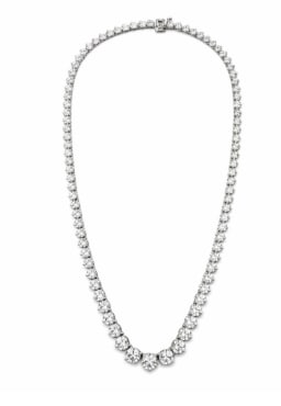 14K White Gold 23.25 Ct. Graduated Diamond Tennis Necklace (1 of 1)
