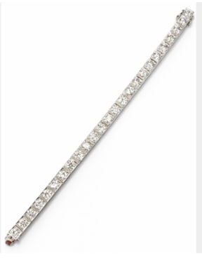 14.10 Ct. Diamond Tennis Bracelet: Diamonds totaling 14.10 carats.