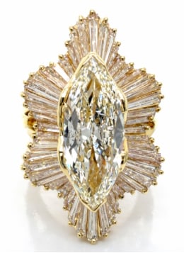 18K Yellow Gold 4.52 Ct. Diamond Ring/Pendant: 18K Yellow Gold; 4.52 Ct. Diamonds (Dual-use piece).