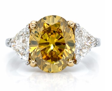 Platinum & 18K GIA Certified 3.69 Ct. Fancy Diamond Ring (1 of 1)