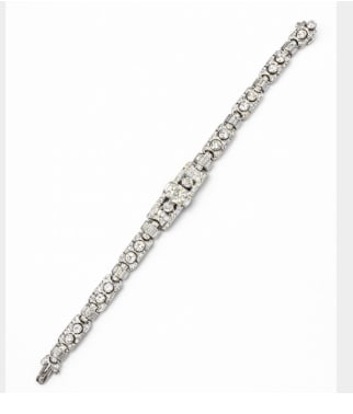 Art Deco Platinum & 14K White Gold Diamond Bracelet: Platinum & 14K White Gold; Art Deco Diamond style.