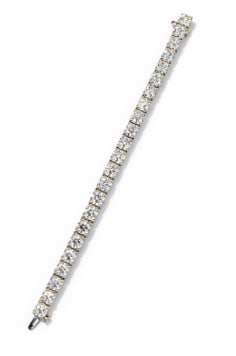 14K White Gold 20.00 Ct. Diamond Tennis Bracelet (1 of 1)
