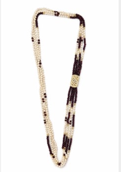 Cultured Pearl & Garnet Necklace (1 of 1)