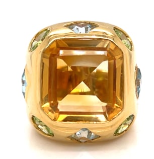 18K Yellow Gold Semi-Precious Stone Ring (1 of 1)