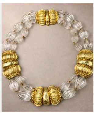 DAVID WEBB 18K Yellow Gold Rock Crystal Necklace (1 of 1)