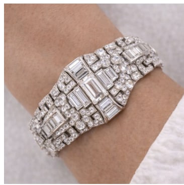 Art Deco Platinum 38.00 Ct. Diamond Bracelet (1 of 1)