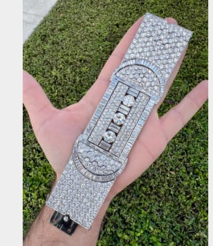 Art Deco Platinum 97.20 Ct. Diamond Bracelet (1 of 1)