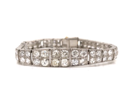 Art Deco Platinum 13.00 Ct. Diamond Bracelet: Platinum; Art Deco era piece with 13.00 Ct. of Diamonds.