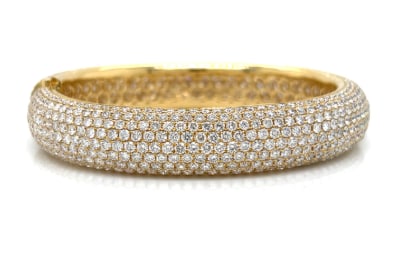 18K Yellow Gold 24.34 Ct. Diamond Bangle Bracelet (1 of 1)