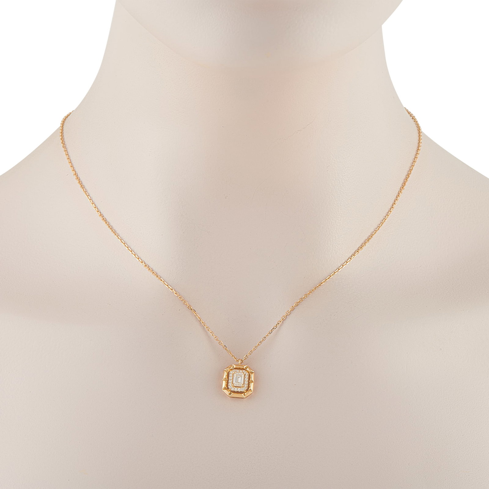18K Yellow Gold 0.62ct Diamond Pendant Necklace ANK-19783-Y: 18K Yellow Gold 0.62ct Diamond Pendant Necklace ANK-19783-Y