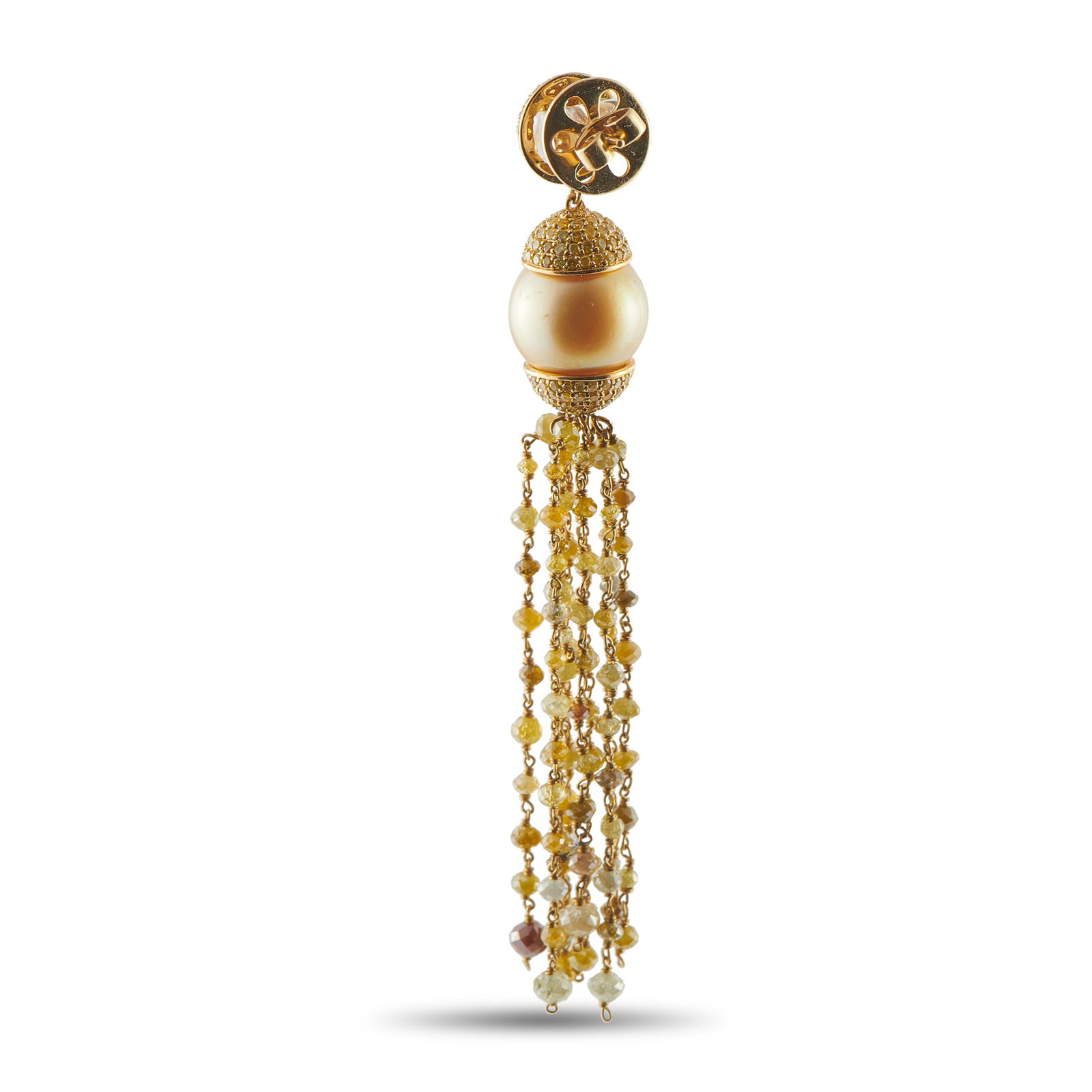 Sophia D 18K Yellow Gold 1.30ct Diamond and Pearl Dangle Earrings SD65-031726: Sophia D 18K Yellow Gold 1.30ct Diamond and Pearl Dangle Earrings SD65-031726