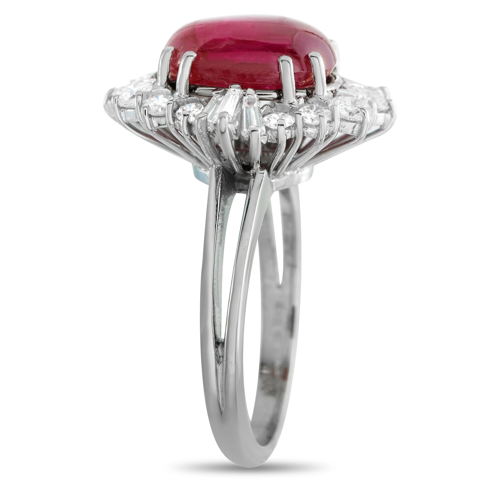 18K White Gold 1.0ct Diamond and Ruby Ring MF47-031726 (1 of 1)