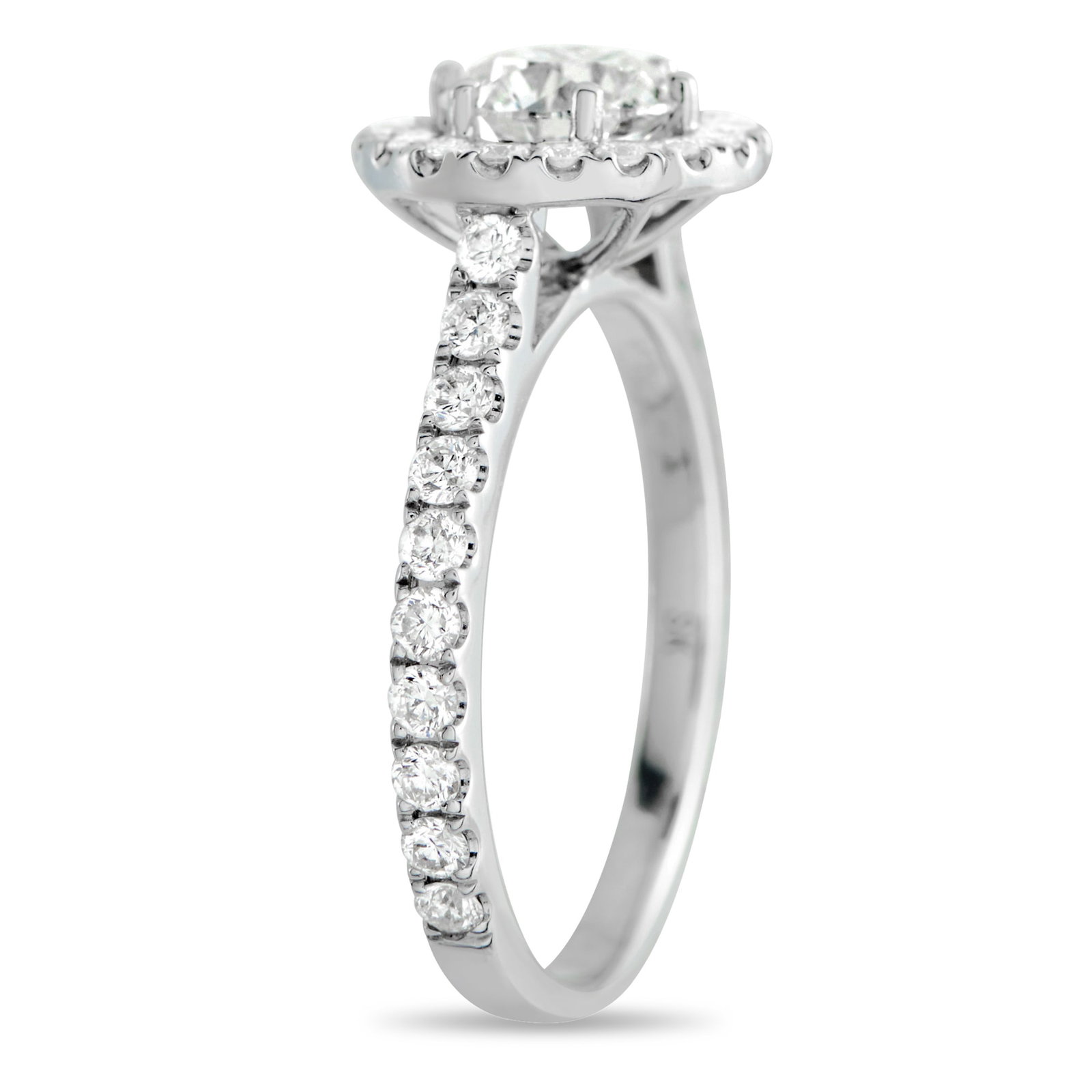 14K White Gold 1.53ct Diamond Halo Ring MF45-031726 (1 of 1)