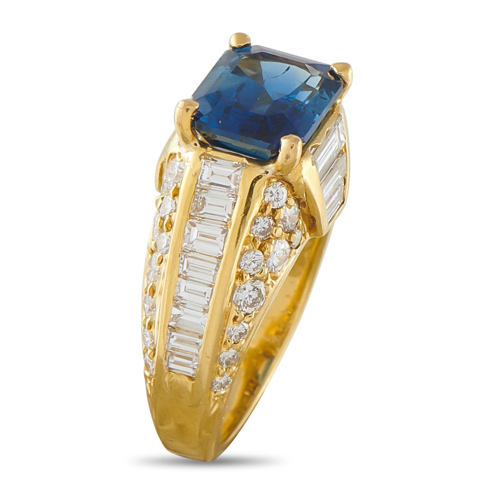 18K Yellow Gold 2.50ct Diamond and Sapphire Ring MF29-031726 (1 of 1)