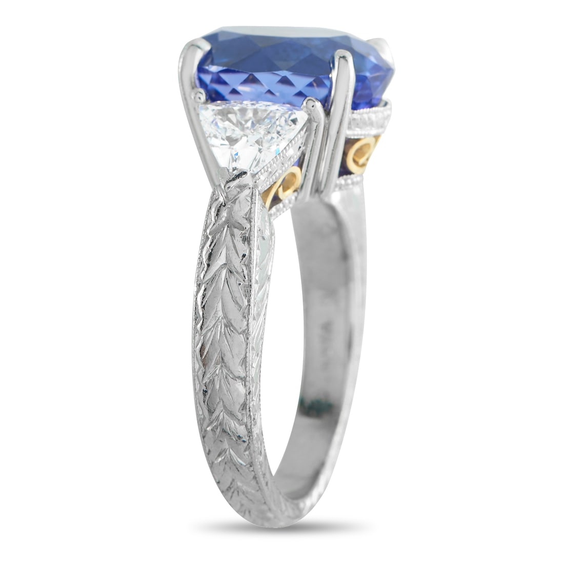 Platinum and 18K Yellow Gold 0.95ct Diamond and Tanzanite Ring MF27-031726 (1 of 1)
