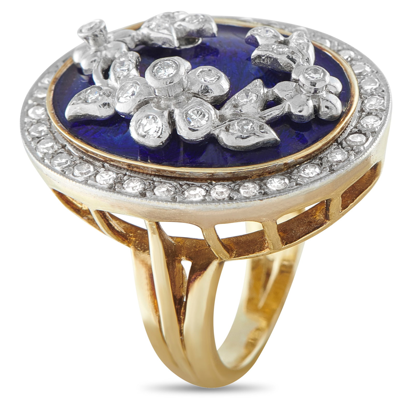14K Yellow Gold 0.45ct Diamond and Enamel Ring MF26-031726 (1 of 1)